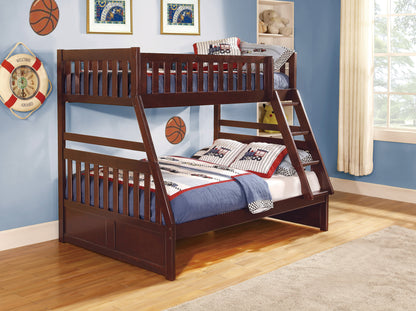 Transitional Dark Cherry Twin/Full Bunk Bed