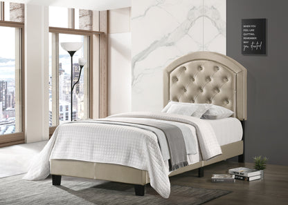 Buttoned Gold Twin Bed