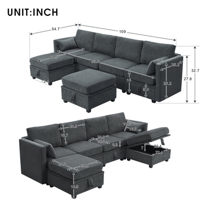 Chenille Modular Sectional Sofa