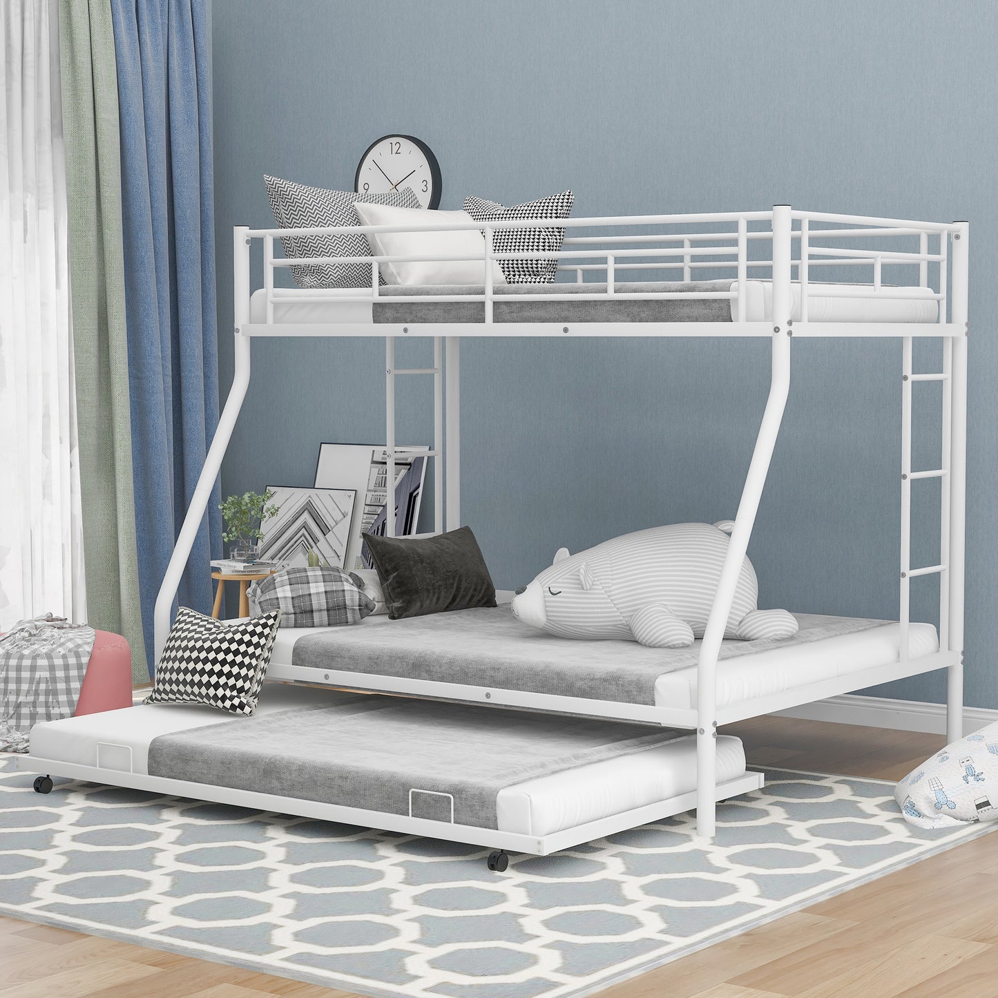 Twin over Full Bed with Sturdy Steel Frame