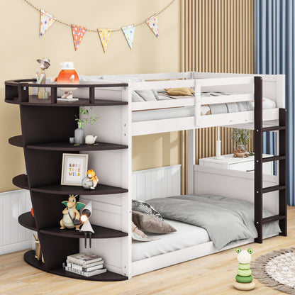 Boat Shape Twin over Twin Bunk Bed