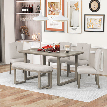 Ofir Beige 6 Piece Dining Table Set