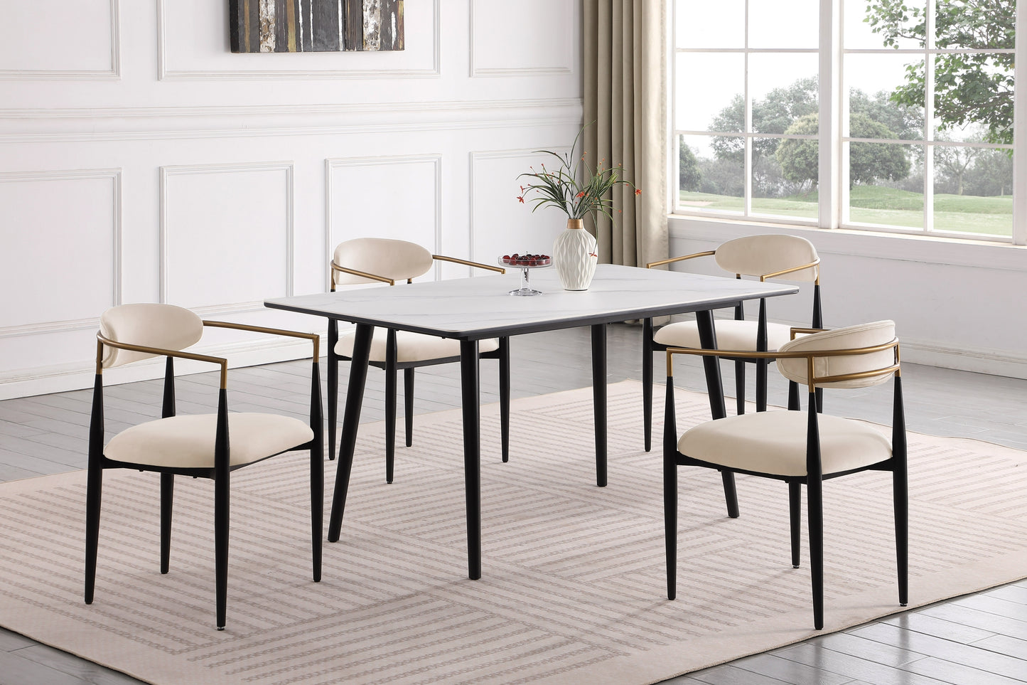 Rich Taupe 5-Piece Dining Table