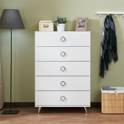 Elms 5-Drawer Chest (white)