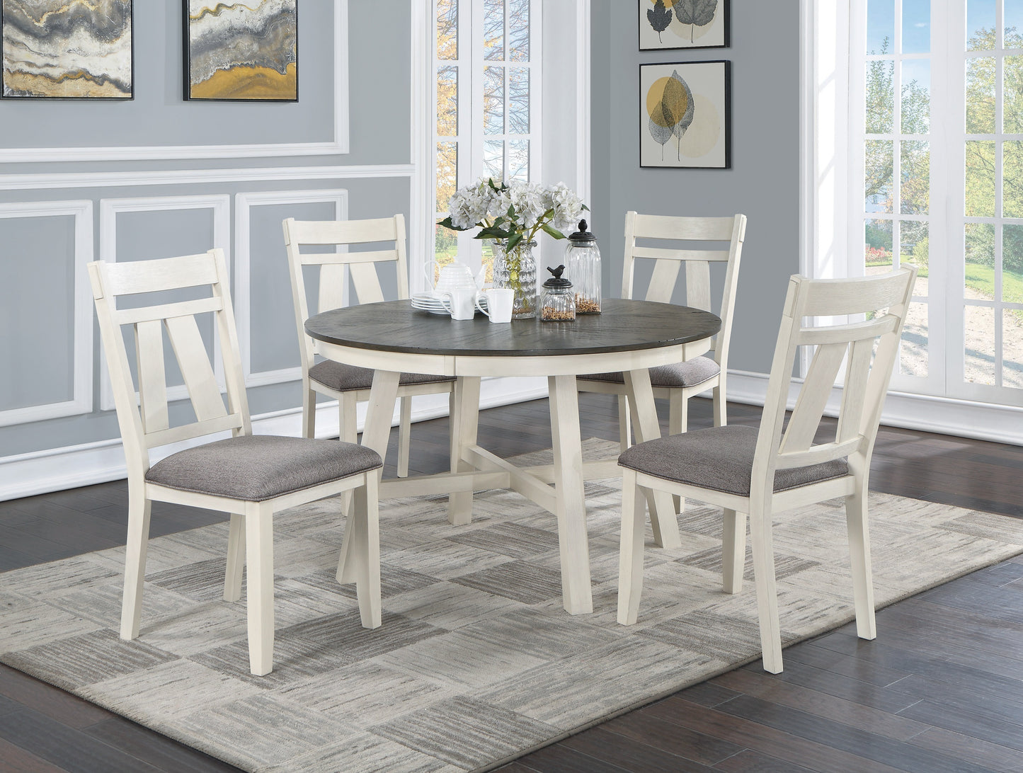 Blake White 5-Piece Dining Table