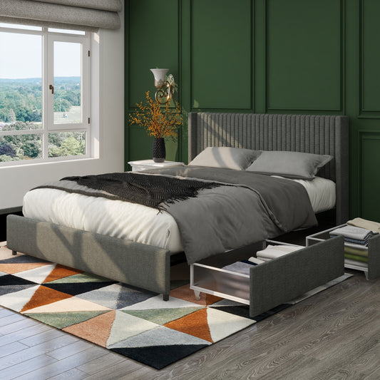 Anna Full Bed (gray)