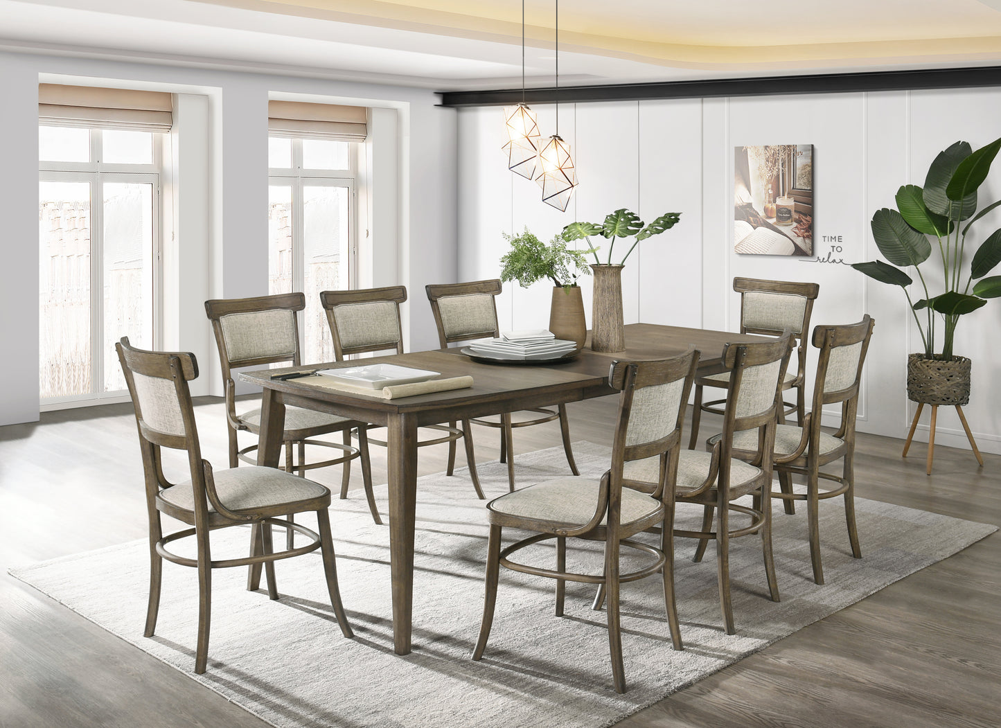 Bistro 9 Piece Dining Table with Extension Leaf