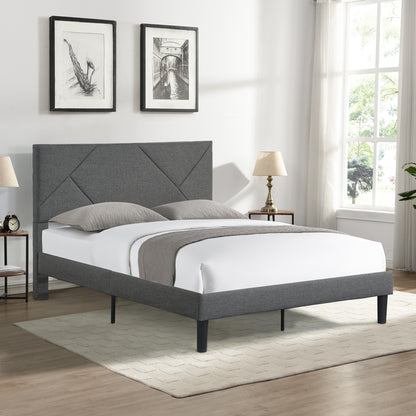 Zag Queen Bed (gray)