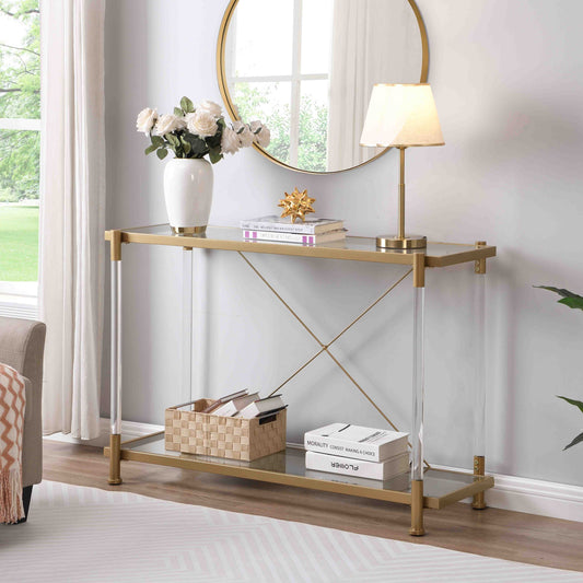 43" Golden Acrylic Console Table