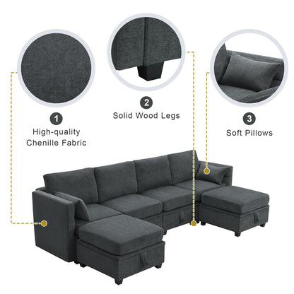 Chenille Modular Sectional Sofa