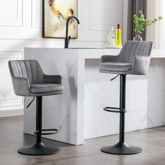 Grace Adjustable Bar Stools Set of 2 (gray/black)