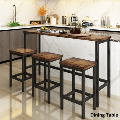 Counter Height Extra Long 4-Piece Dining Table