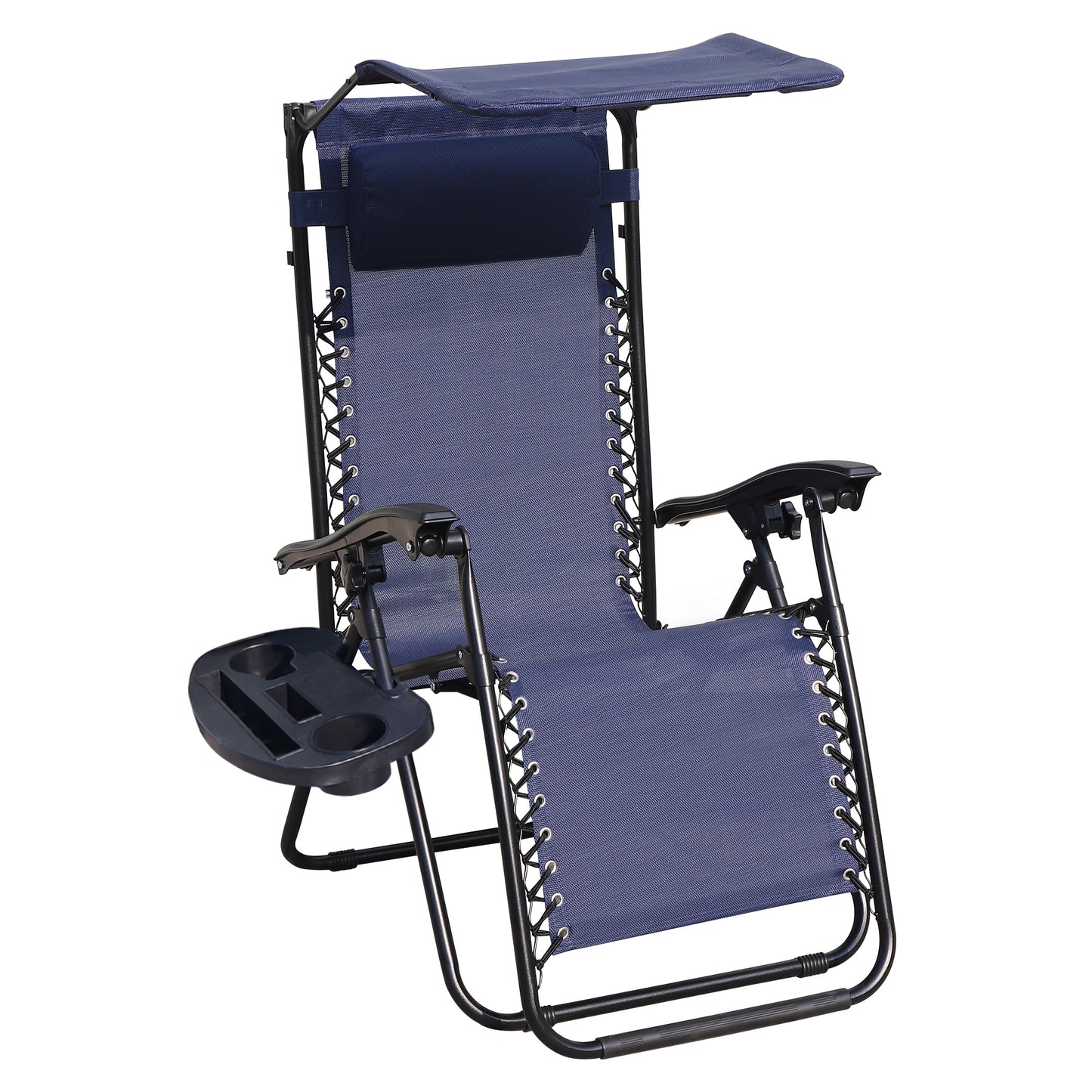 Blue Lounge Chair Adjustable Recliner w/Pillow