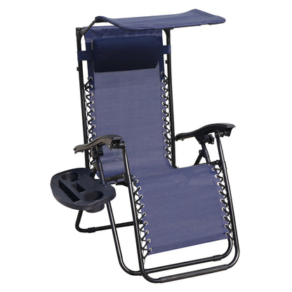 Blue Lounge Chair Adjustable Recliner w/Pillow