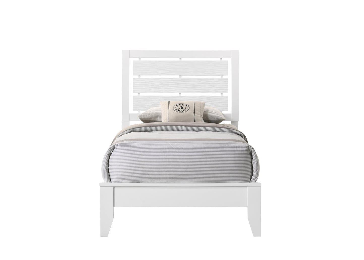 Geometric White Twin Bed