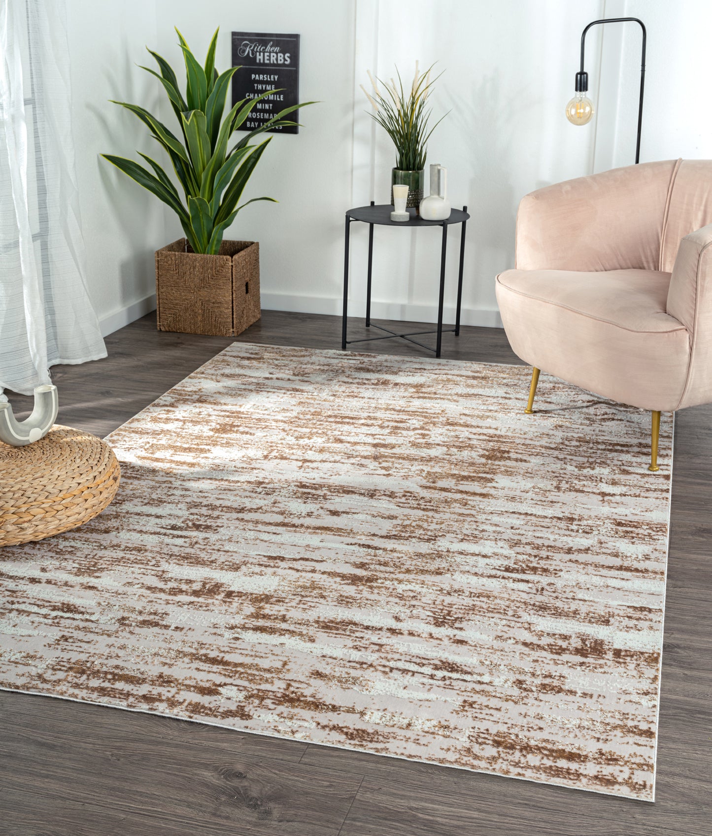 Milano Shimmer Gold Area Rug 5X8