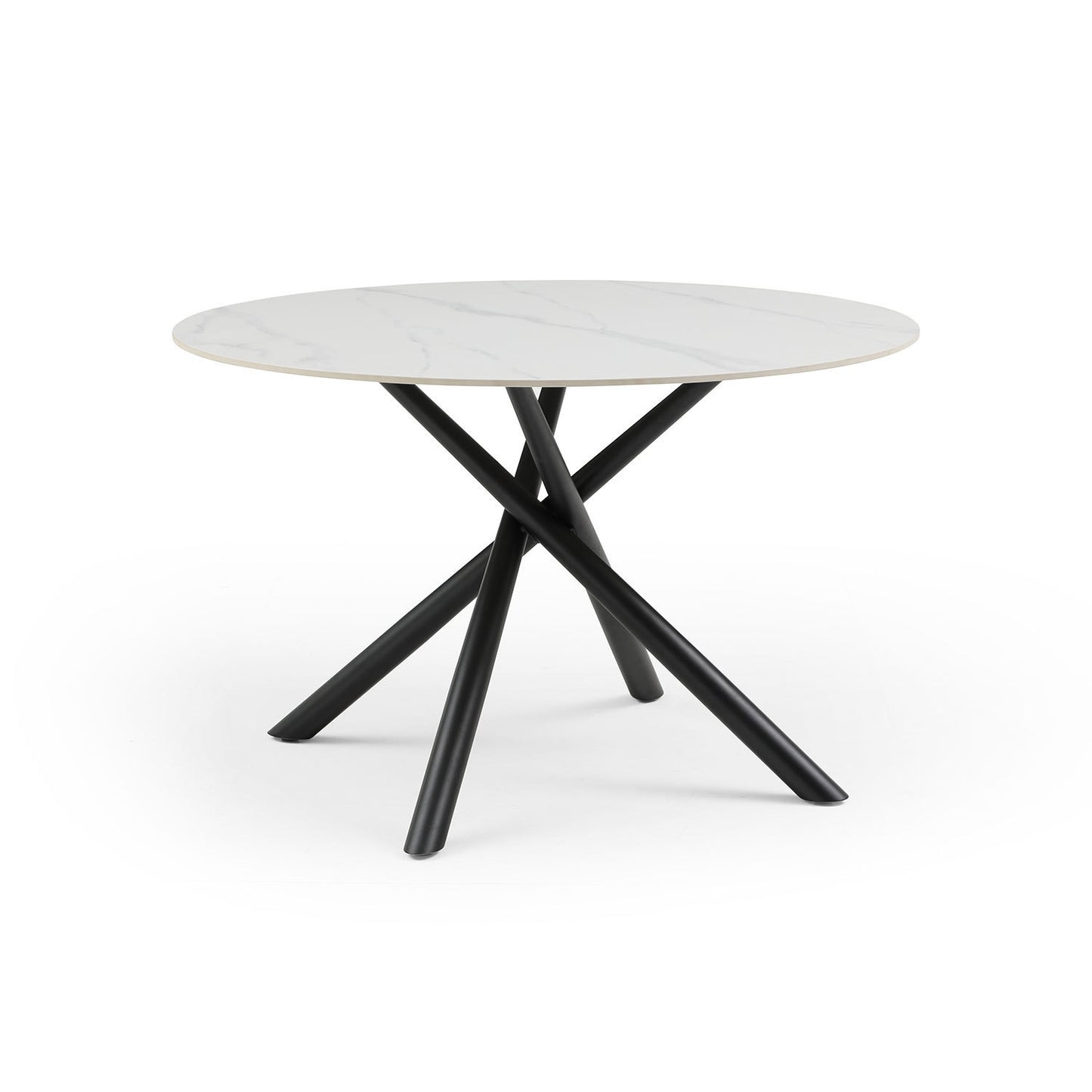47.24" Modern Round Dining Table White Sintered Stone