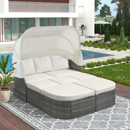Outdoor Convertible Sunbed (beige)