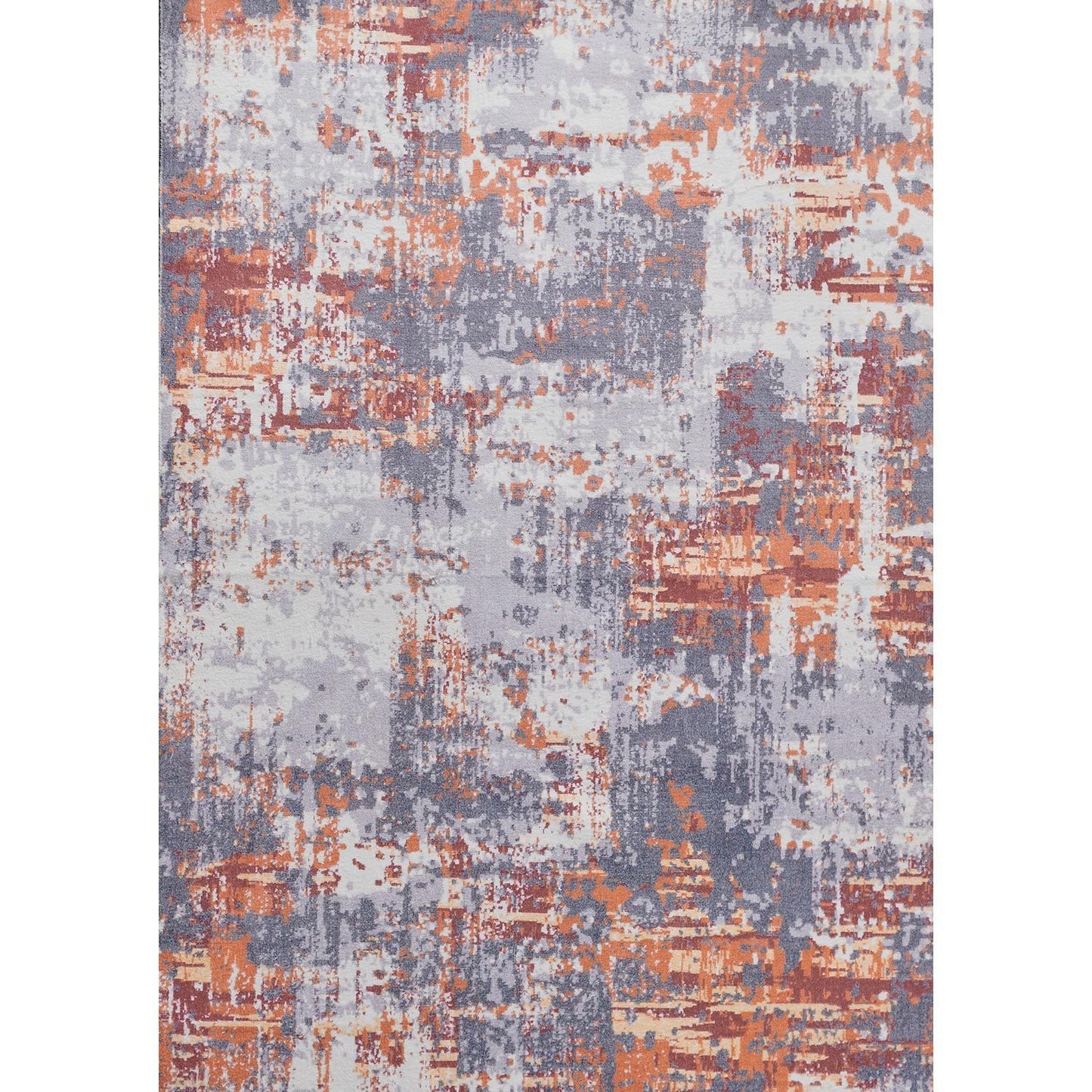 Zara Abstract Grey Brown and Rust Area Rug 9X6