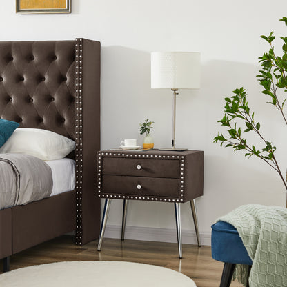 X Velvet Night Stand (brown)