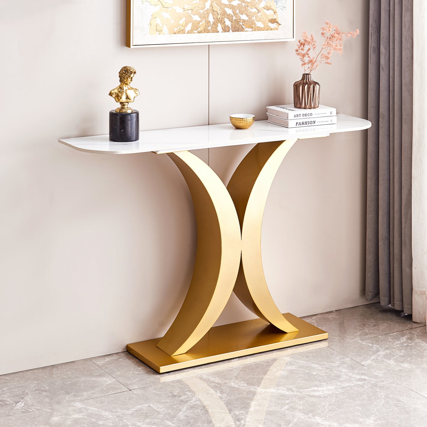 Double Moon Console Table (gold)