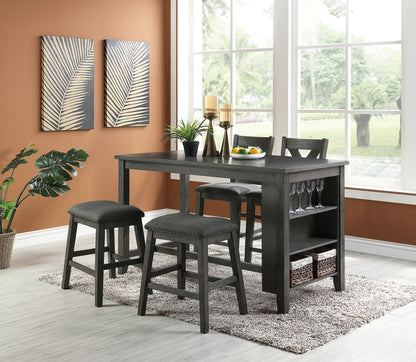 Modern Contemporary Gray 5-Piece Counter Height Dining Table