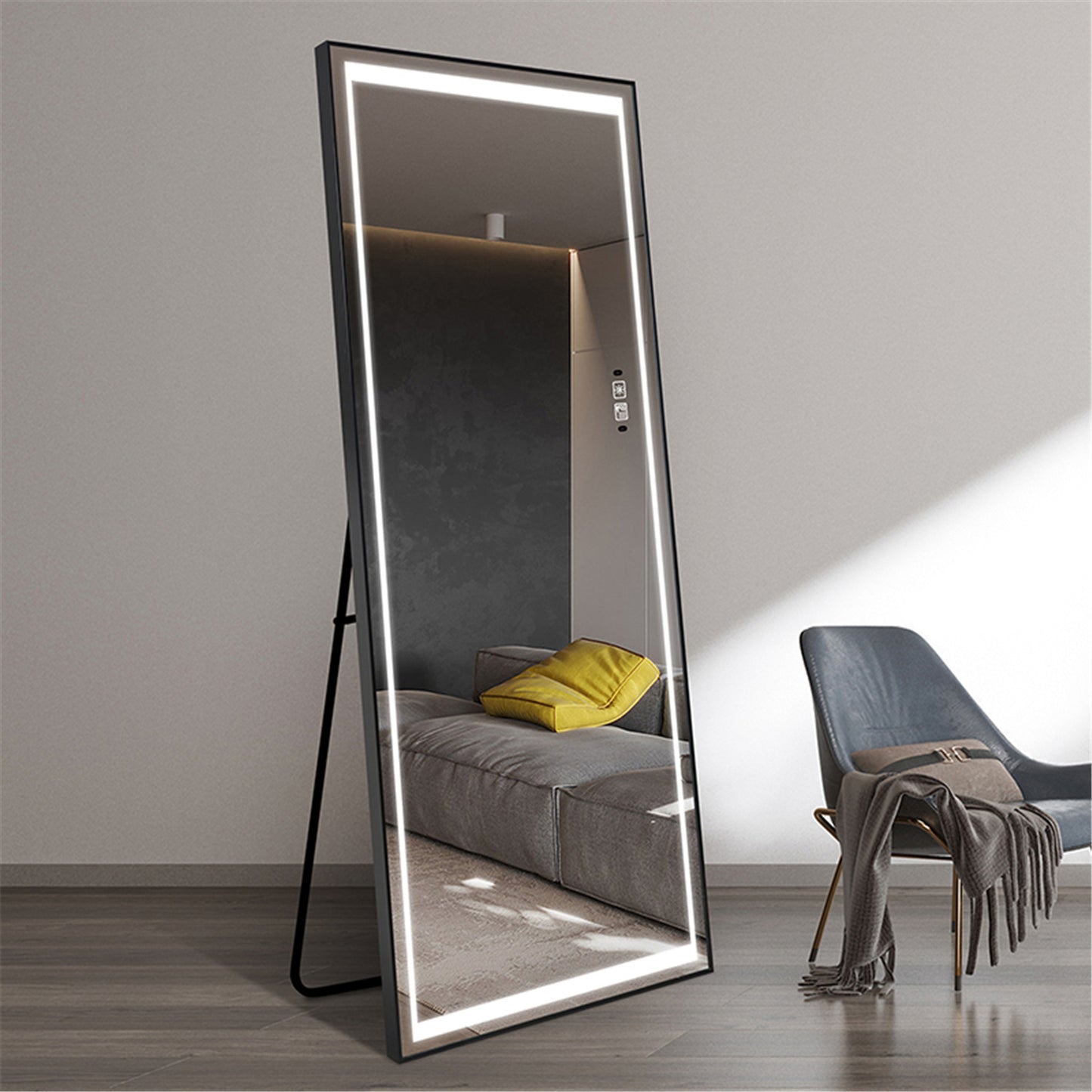 Black Full Length LED Mirror