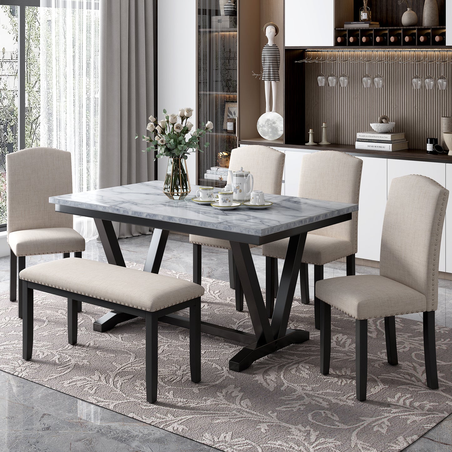 Sharp 6-Piece Dining Table