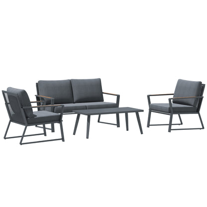 Outsunny Gray 4 Piece Outdoor Seating Set
