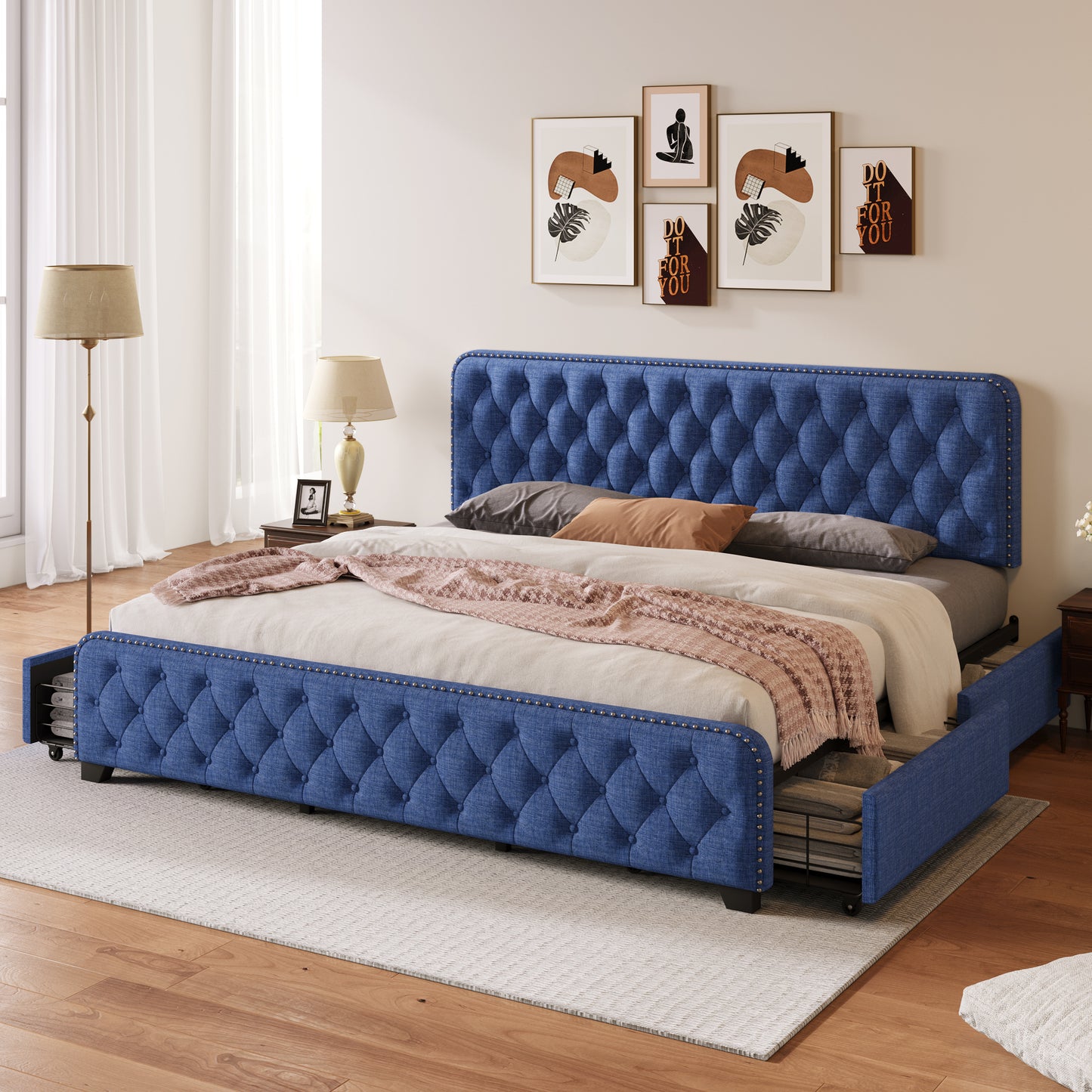 Hazel King Bed (blue)