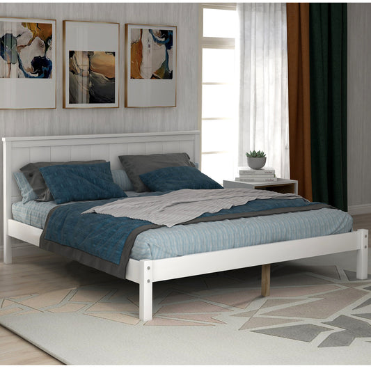 Platform Full Size Bed (White)