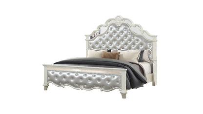 Milan Tufted Queen Bed (white)