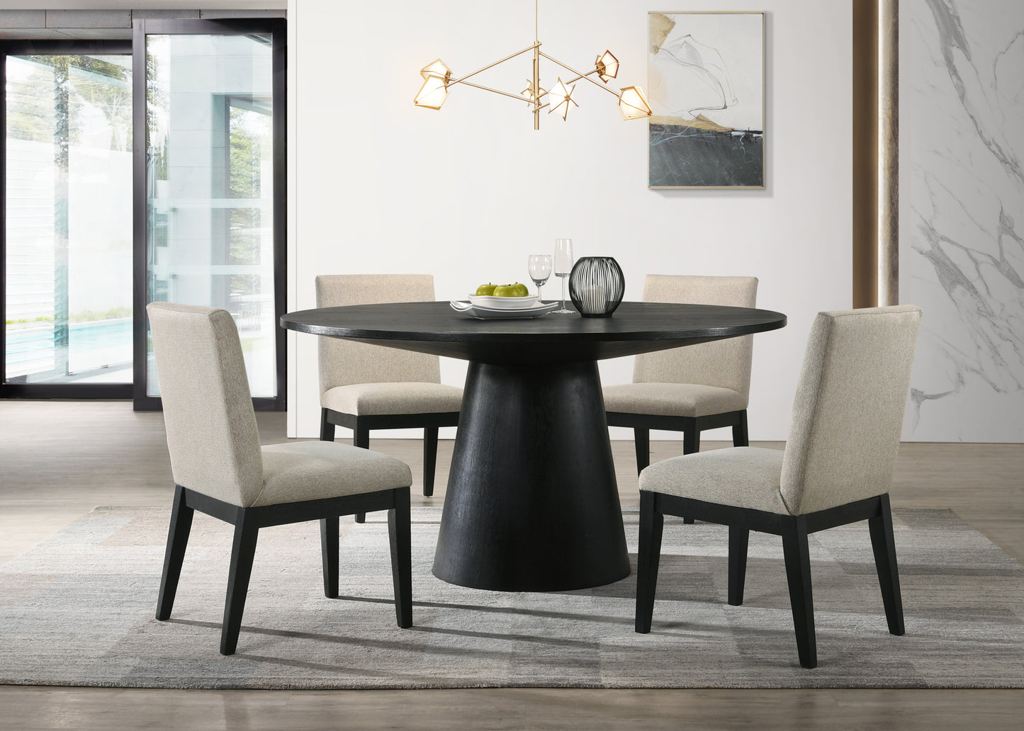 Jasper Black 5 Piece Dining Table Set