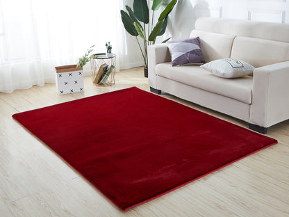 Lily Chinchilla Faux Fur Area Rug 7.5X5 (red)