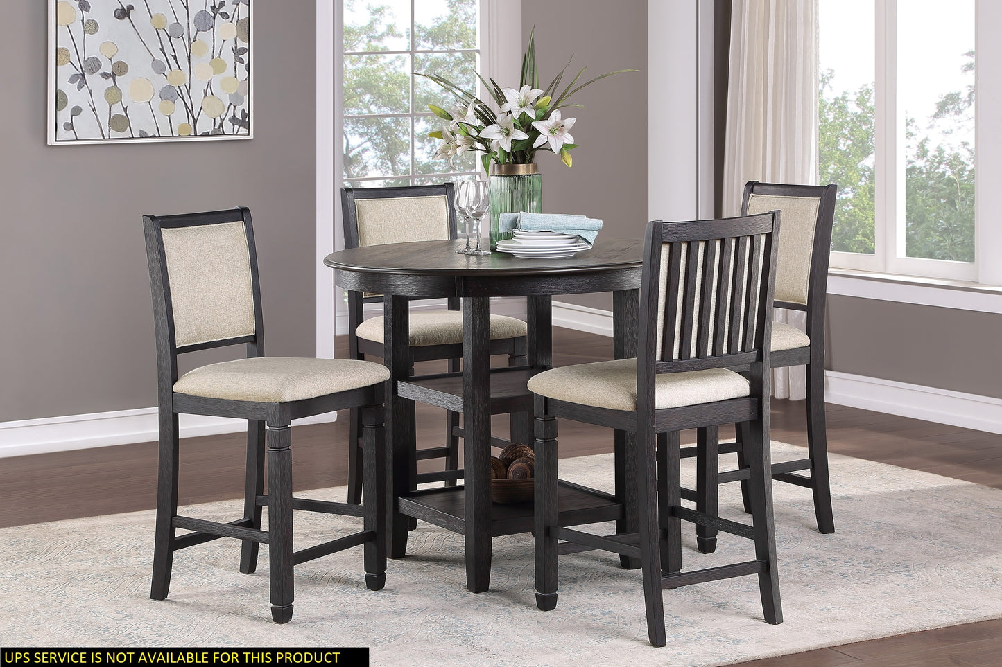 Asher 5-Piece Counter Height Dining Table