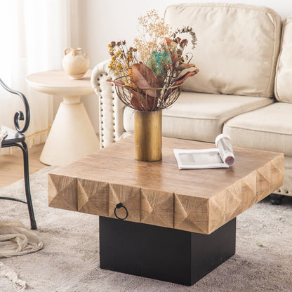 32" Three-dimensional Square Retro Coffee Table