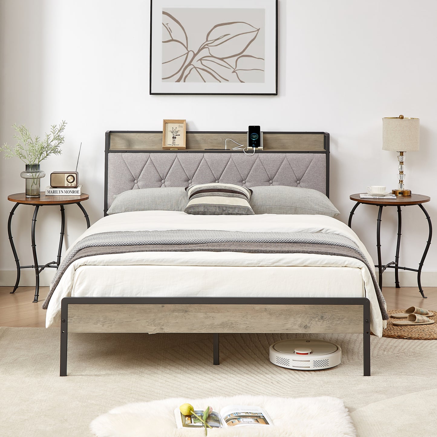 Parker Full Size Bed Frame (gray)