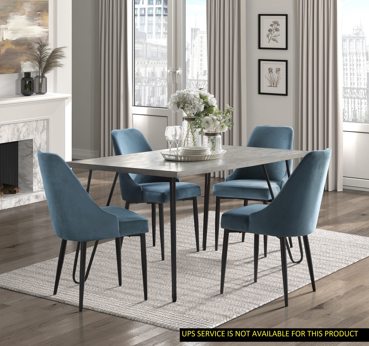 Melbourne Blue 5 Piece Dining Table Set