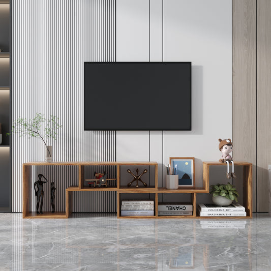 Double L-Shaped Dark Oak TV Stand