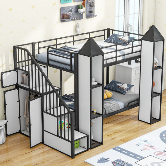 Castle Black Twin over Twin Bunk Bed