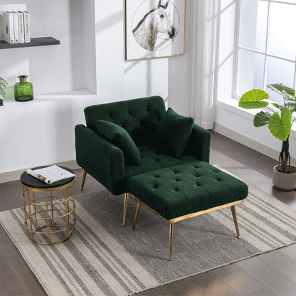 Nora Green 36.61'' Wide Adjustable Accent Chair With Ottoman