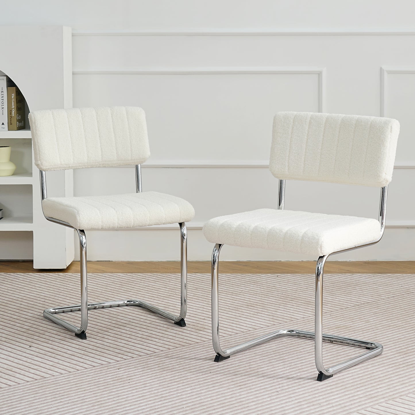 Modern Luxury Dining Chair Set of 2 (white/gray)