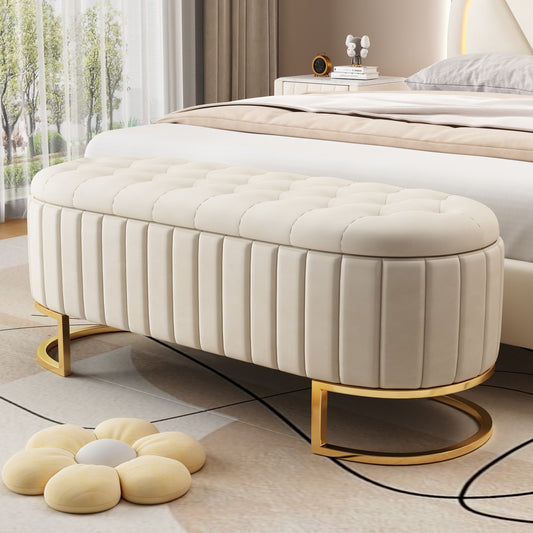 Elegant Storage Bench (beige)