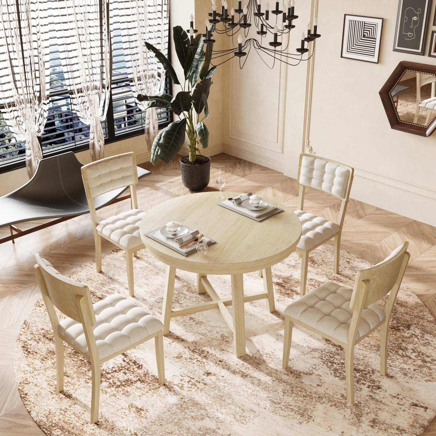 Zeke 5 Piece Dining Table Set (natural)