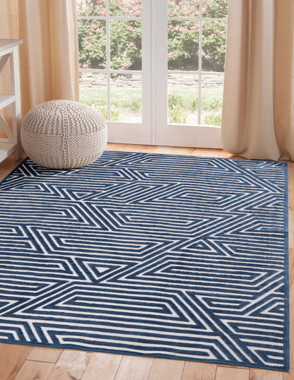 Orbit Blue Area Rug 5X8